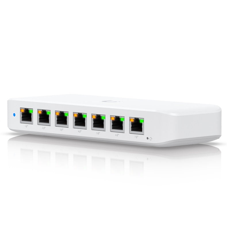 Ubiquiti UniFi Ultra 202W Compact 8-port Layer 2 GbE PoE switch with versatile mounting options
