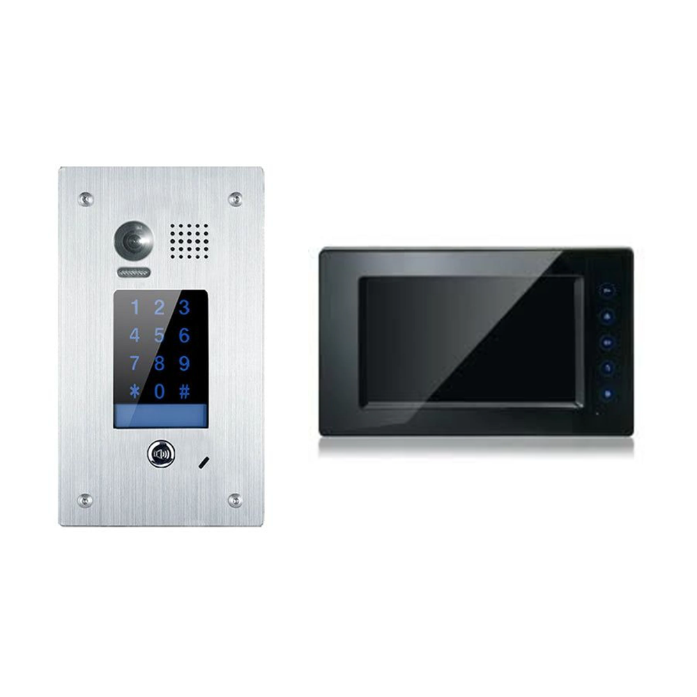 V-Tek-Kit1FM - V-Tek Video Intercom Kit - Flush Mount Keypad & 7" Monitor - 2 Wire