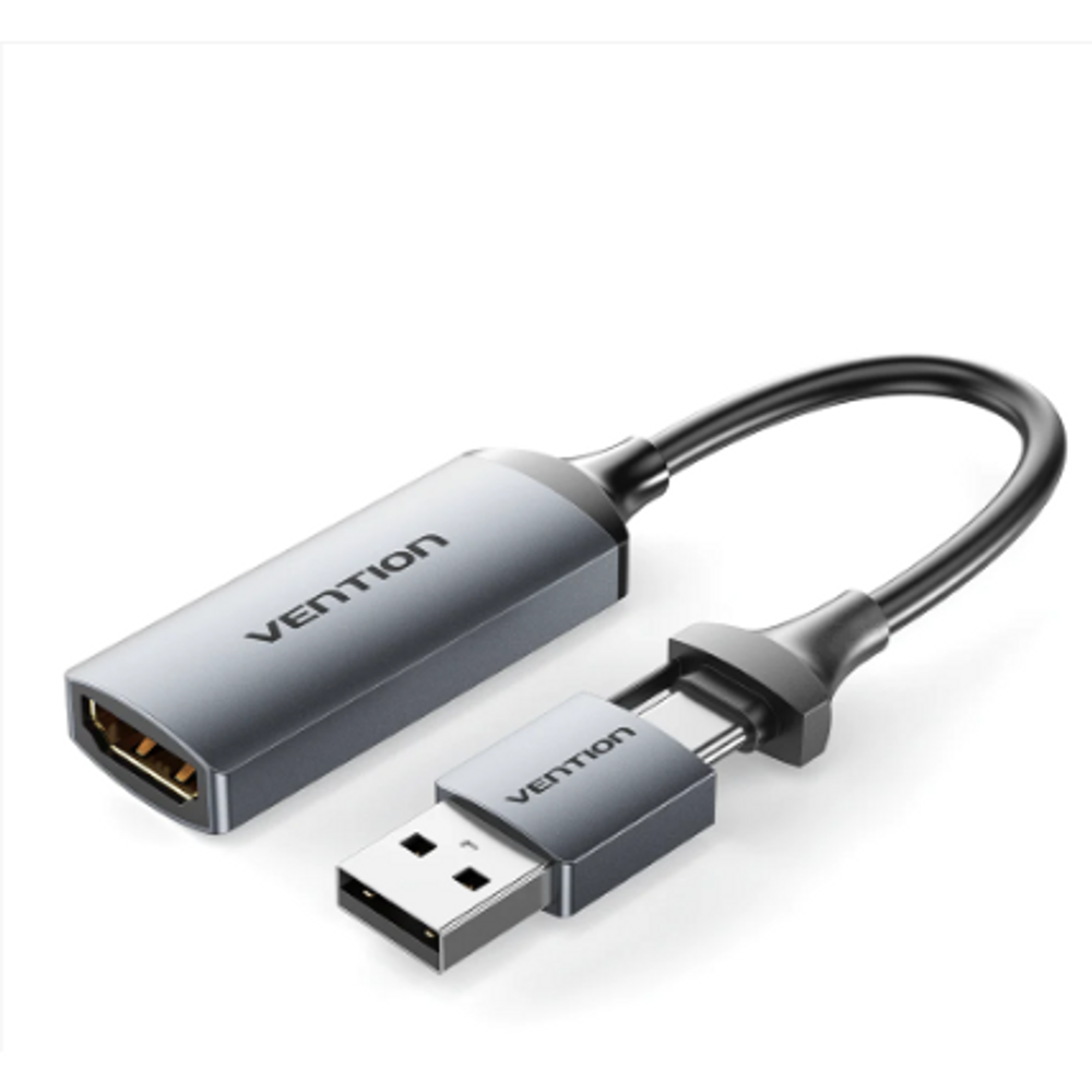 VEN-ACWHA - Vention HDMI-A to USB-C/USB-A Video Capture Card 0.1M Gray