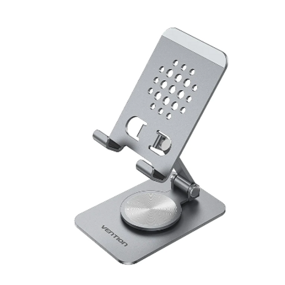 VEN-KSDH0 - Articulating Desk Phone Stand with 360° Rotatable Base Gray Aluminium Alloy Type