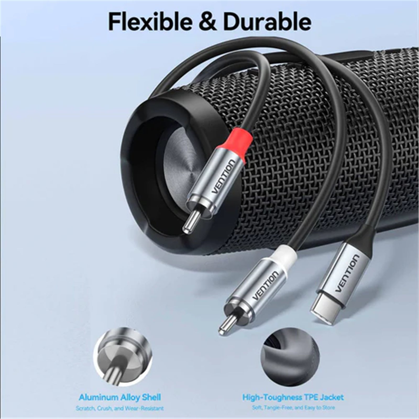 Vention USB-C Male to 6.35MM Male with DAC Audio Cable 1M Gray