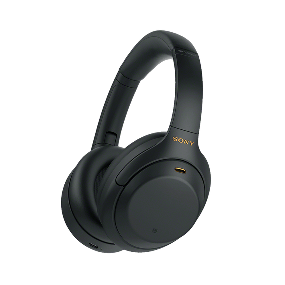Black over-ear headphones with Sony badge on headband and prominent earcup