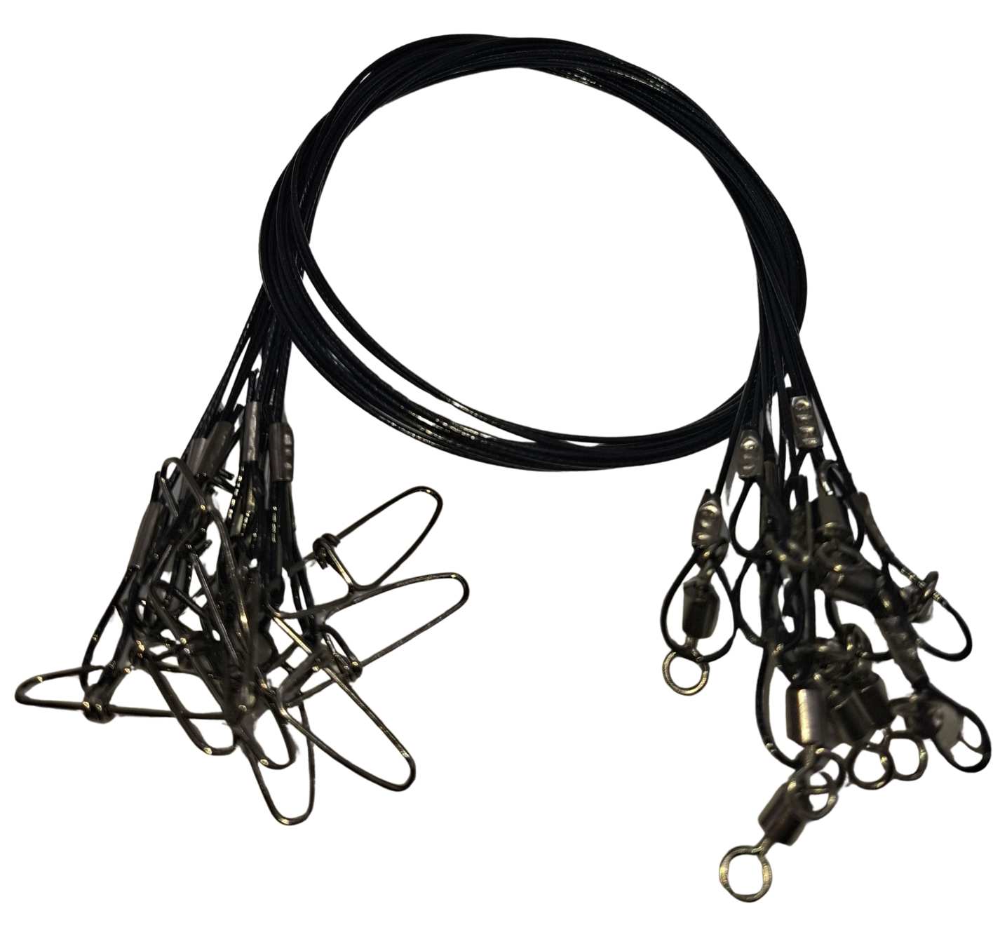 10PCS Heavy-Duty Steel Wire Traces – 150lb x 50cm