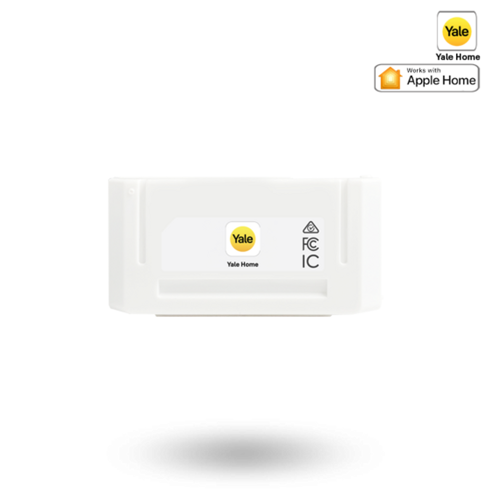 Yale Home smart module in white housing with Yale logo and IC marking