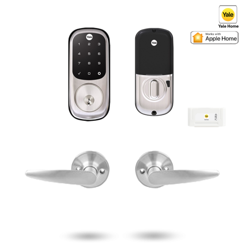 YRD226/LH082/SN - YALE ASSURE KEYED SMART-READY LOCK WITH HAWTHRON LEVER SATIN NICKEL