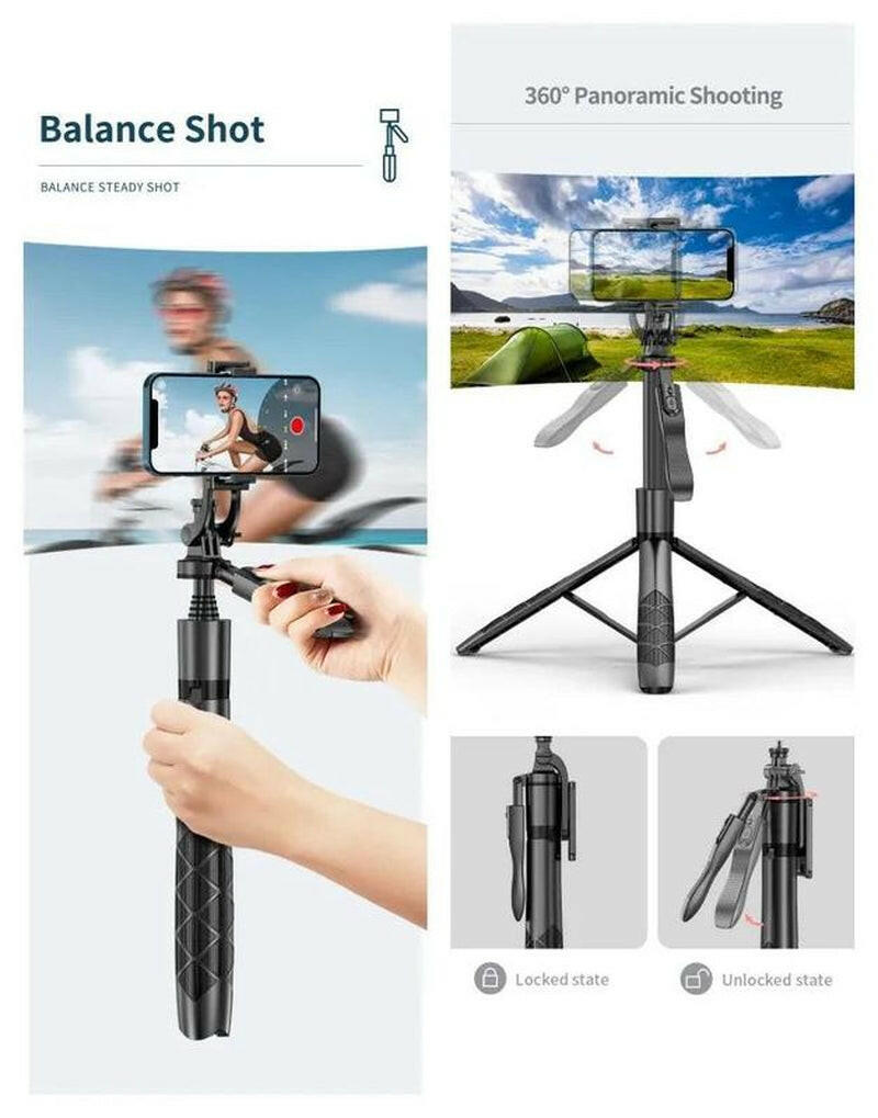Everything Included- Gimbal Auto Face Tracking- Combo Pack- W/ Extendable Selfie
