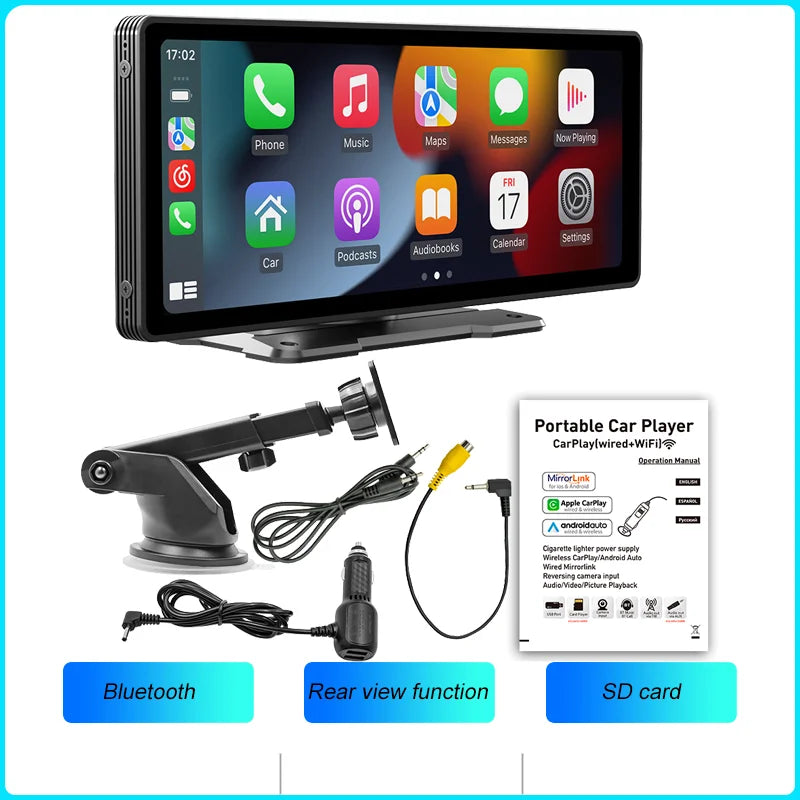 BQCC 10.26-Inch Portable Wireless CarPlay Display Standard Unit