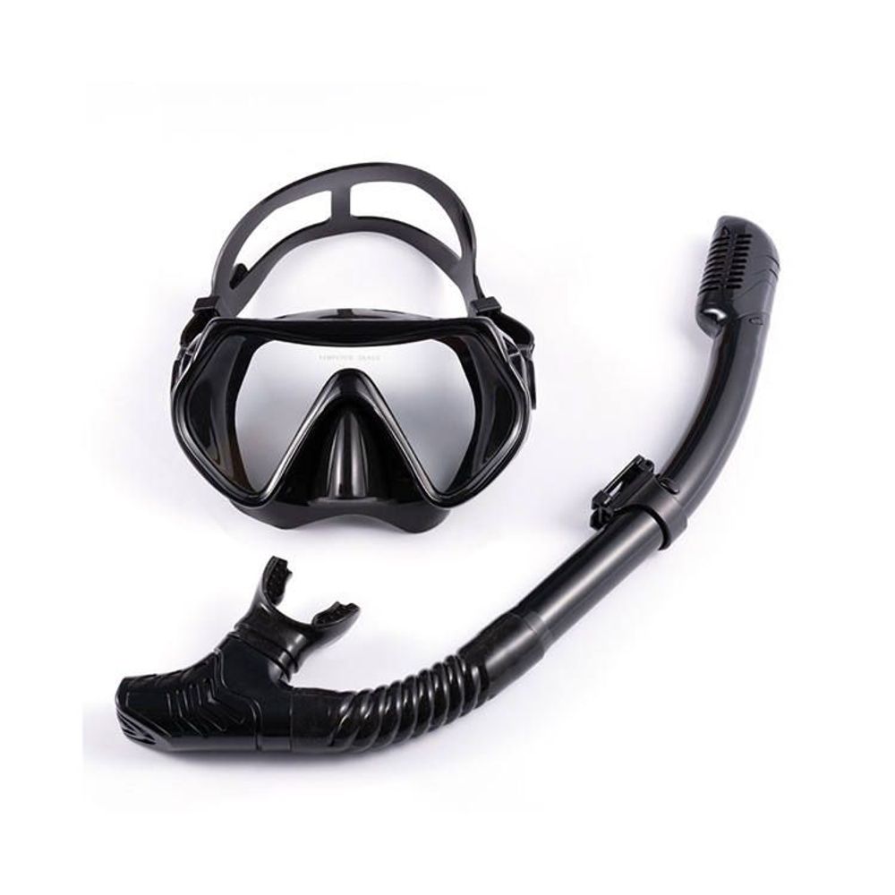 Southern Dolphin Adult Silicone Mask and Snorkel Set Black