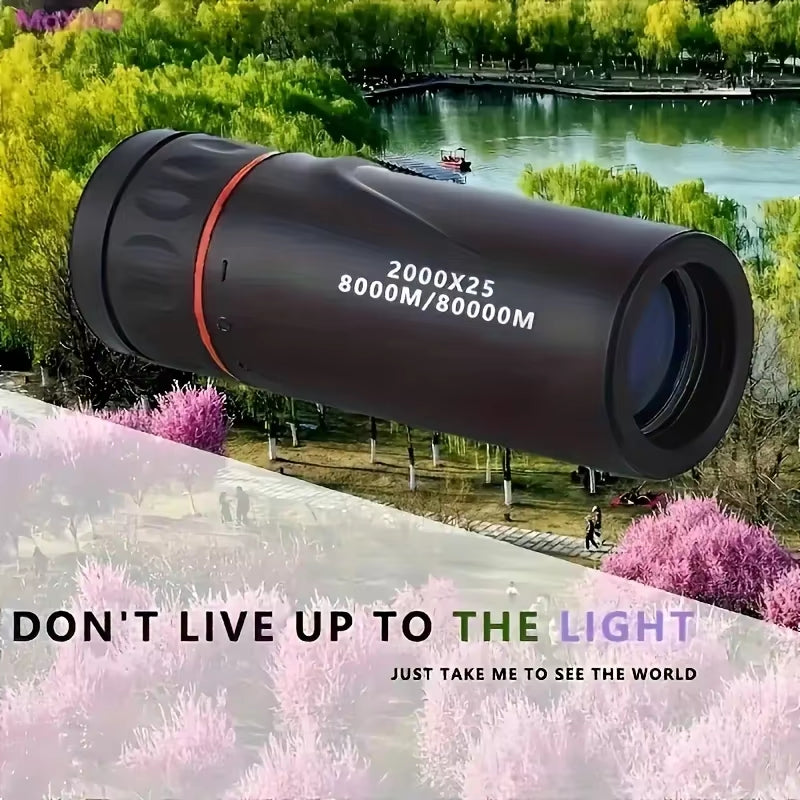 Experience the Outdoors with the 2000X25 HD Monocular Telescope - Compact, Portable, and Ideal for Camping, Hunting, and Birdwatching