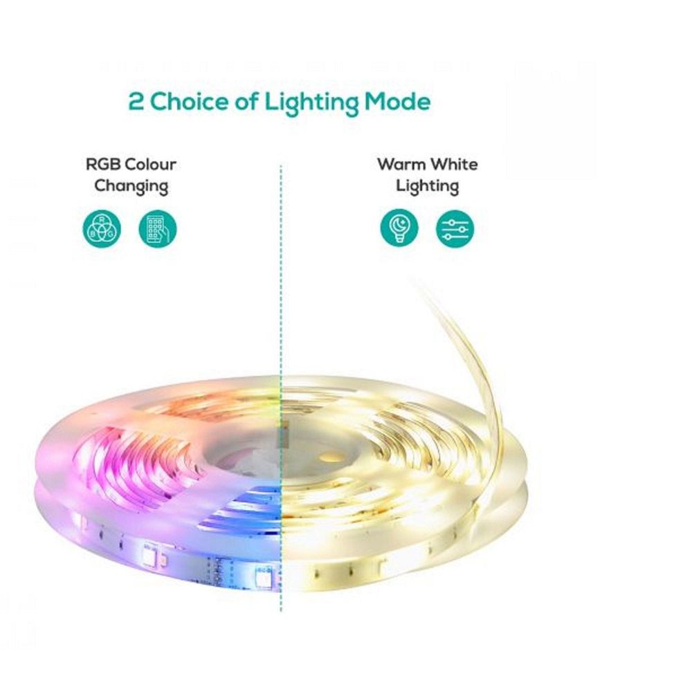 Flexible RGB and warm white LED light strip on a coil reel