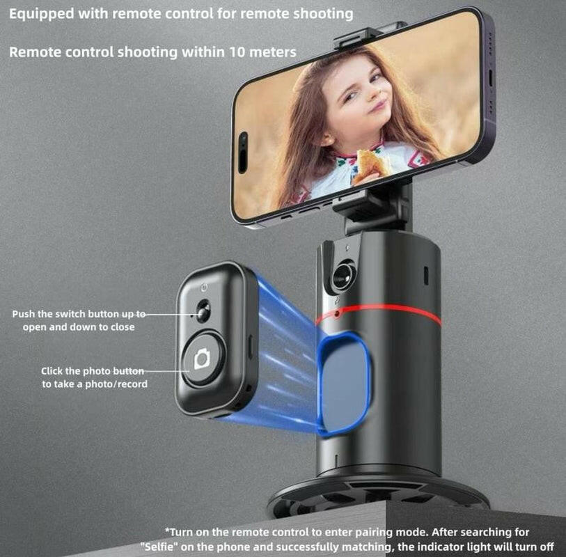Everything Included- Gimbal Auto Face Tracking- Combo Pack- W/ Extendable Selfie
