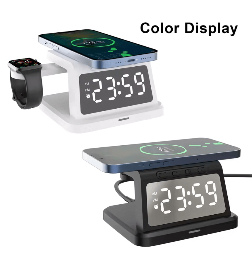 Digital Alarm Clock Wireless Charger – 3W/5W/7.5W/10W Multifunction Charger
