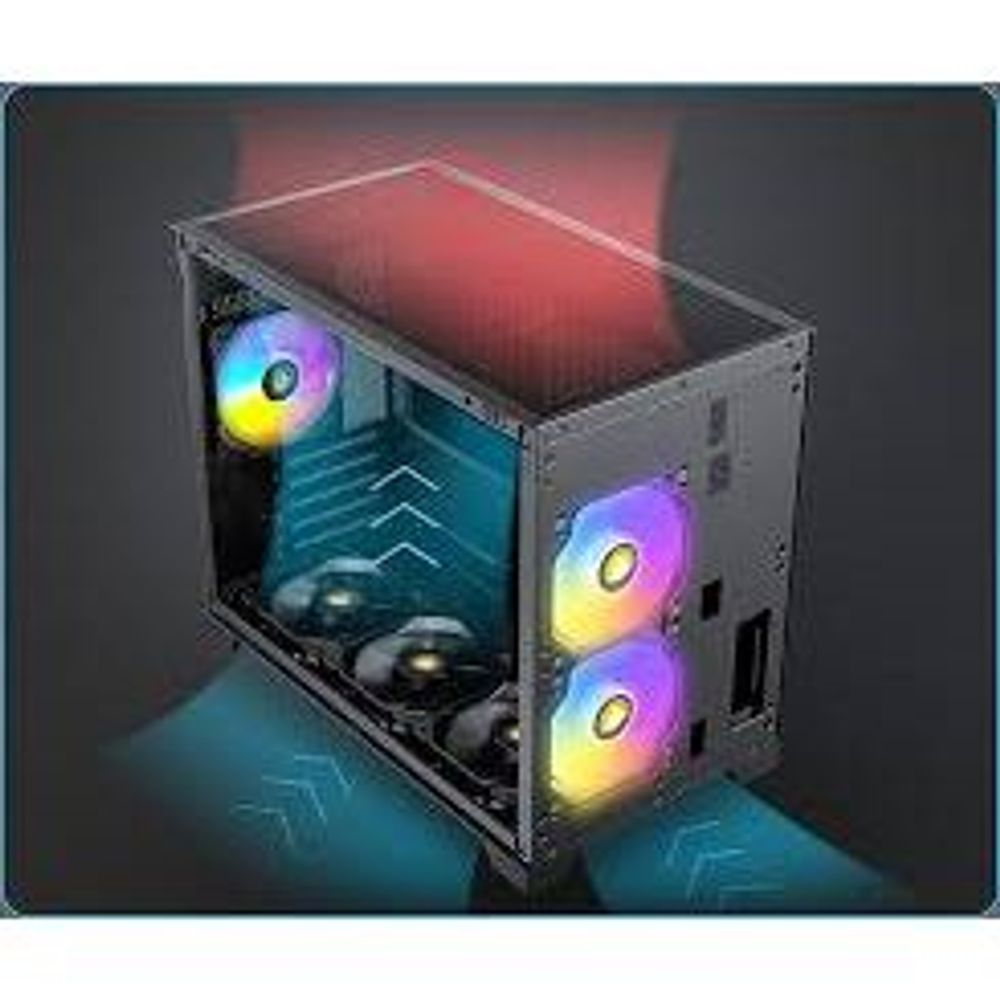Antec Flux M MicroATX case 3x ARGB fans and 3 PWM fans