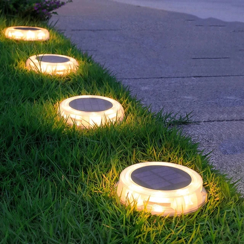 Premium Outdoor Waterproof LED Solar Lawn Lights - Elegant Buried Street Lamps for Gardens and Villas in Warm White Warm White (173_200006306) 2Pcs Light (173_200006306)