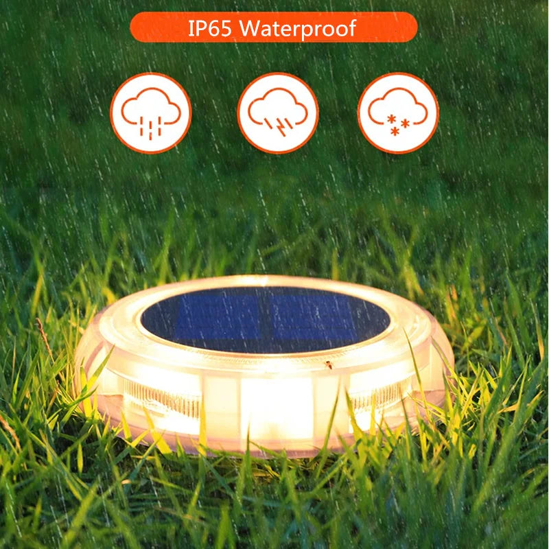 Premium Outdoor Waterproof LED Solar Lawn Lights - Elegant Buried Street Lamps for Gardens and Villas in Warm White