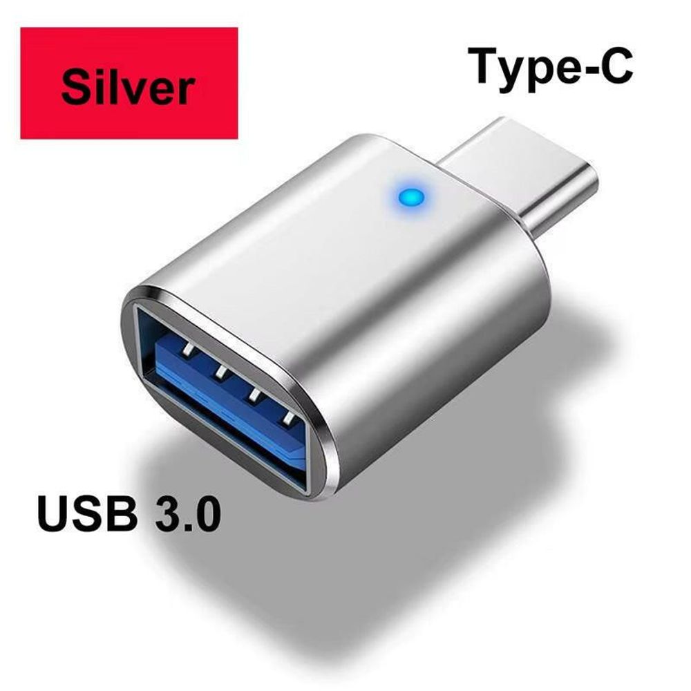 LED USB 3.0 to Type-C Adapter - OTG USB-C and USB-A to Micro USB Female Connector for Samsung, Xiaomi, and POCO Devices Usb 3.0 To Type-C (366)