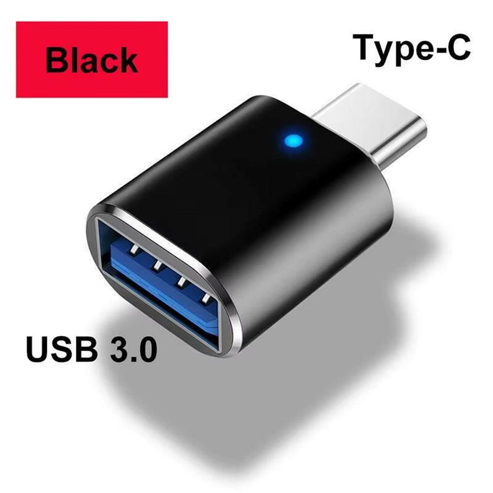 LED USB 3.0 to Type-C Adapter - OTG USB-C and USB-A to Micro USB Female Connector for Samsung, Xiaomi, and POCO Devices Usb 3.0 To Type-C (100016652)