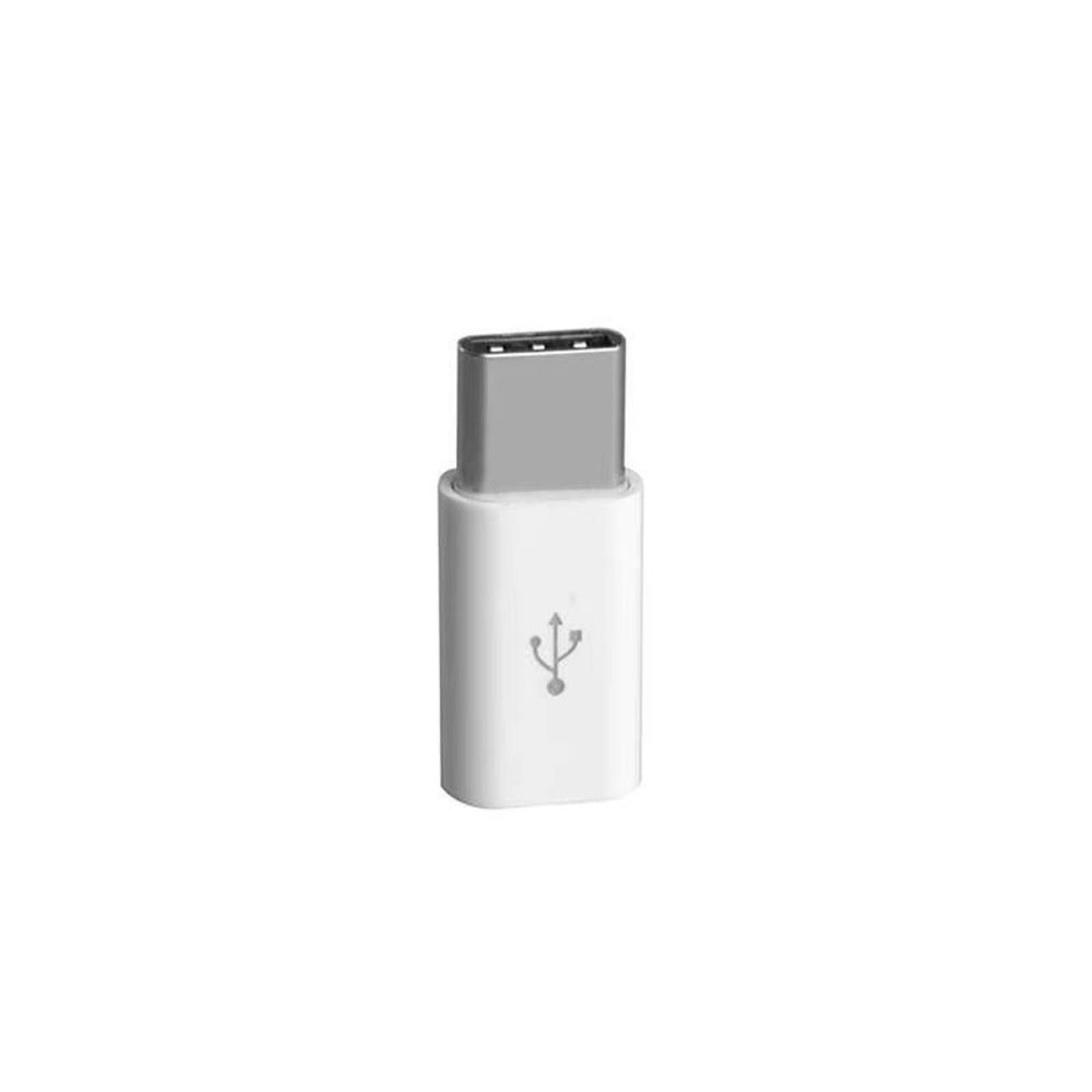 LED USB 3.0 to Type-C Adapter - OTG USB-C and USB-A to Micro USB Female Connector for Samsung, Xiaomi, and POCO Devices 1Pcs White Adapter