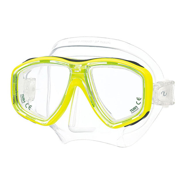 TUSA Freedom Ceos (M-212) diving mask including prescription lenses Yellow