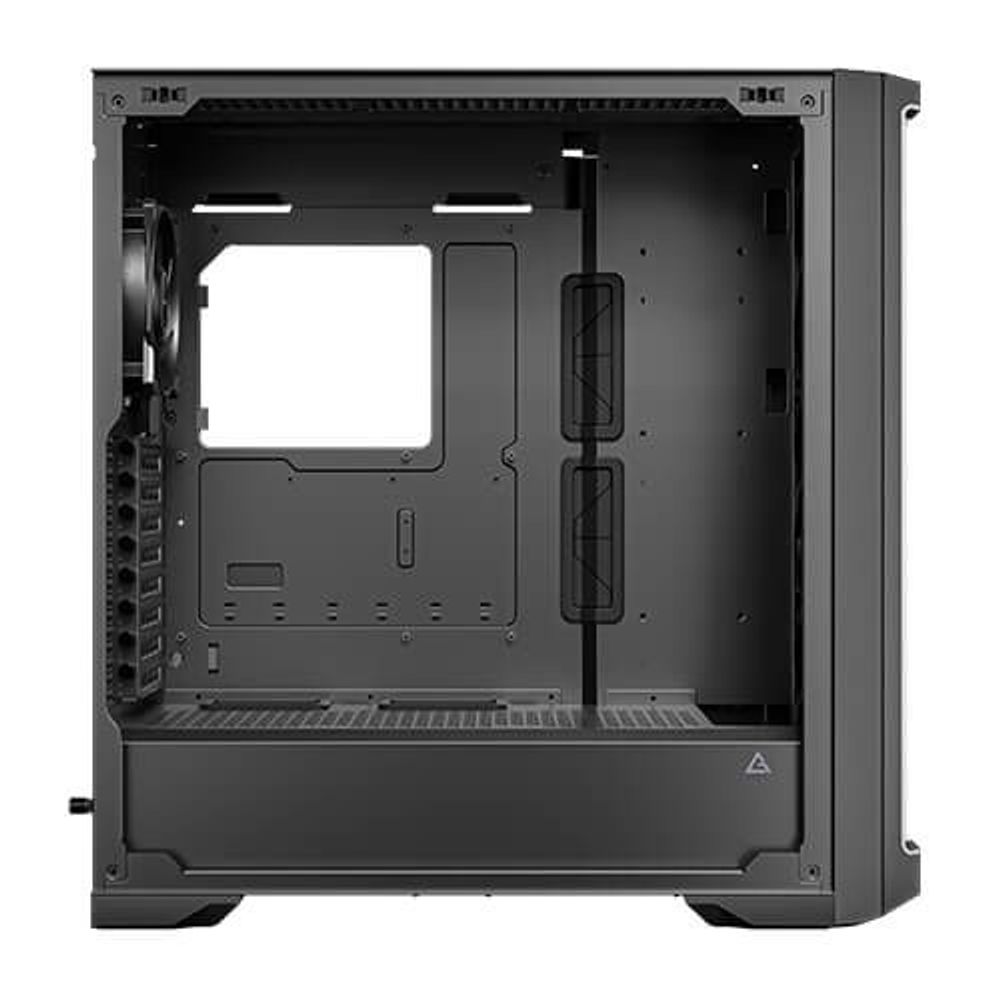 Full tower PC case open frame with PSU area and cable-routing space, black