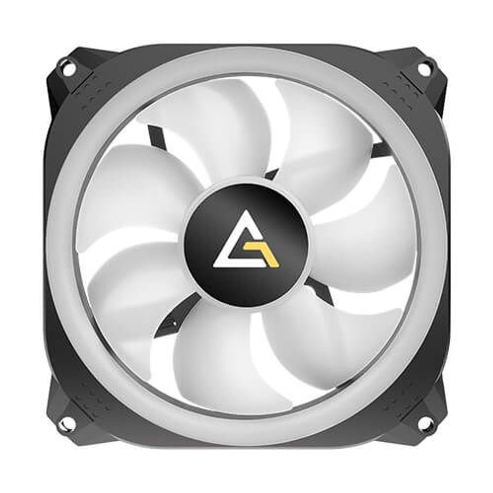 120mm PC fan with white LED ring around black hub and Antec logo