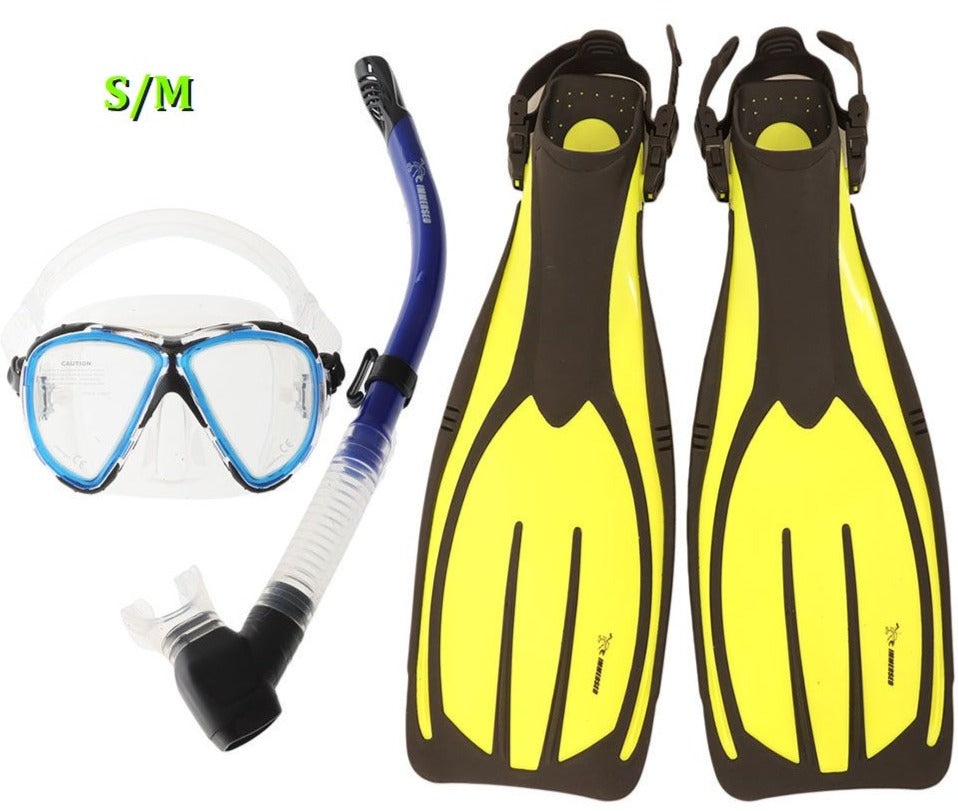 Immersed Optrix Dropaway Turbo EDF Dive Complete Mask Snorkel and Fins Set S M (yellow fin)