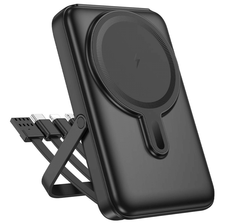 J135 Rico Magnetic Wireless Power Bank 10000mAh with Built-In Cables