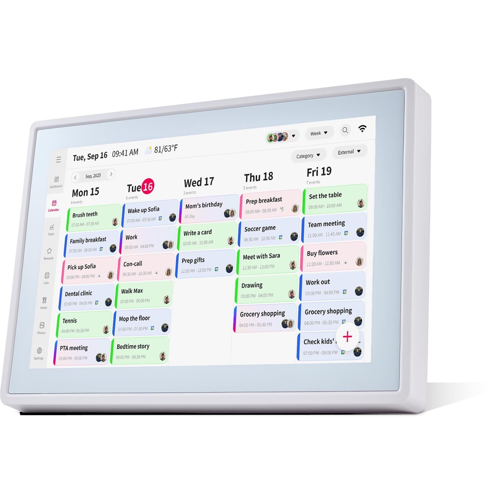 Jackson OnePlace 10.1 inch white touchscreen family calendar
