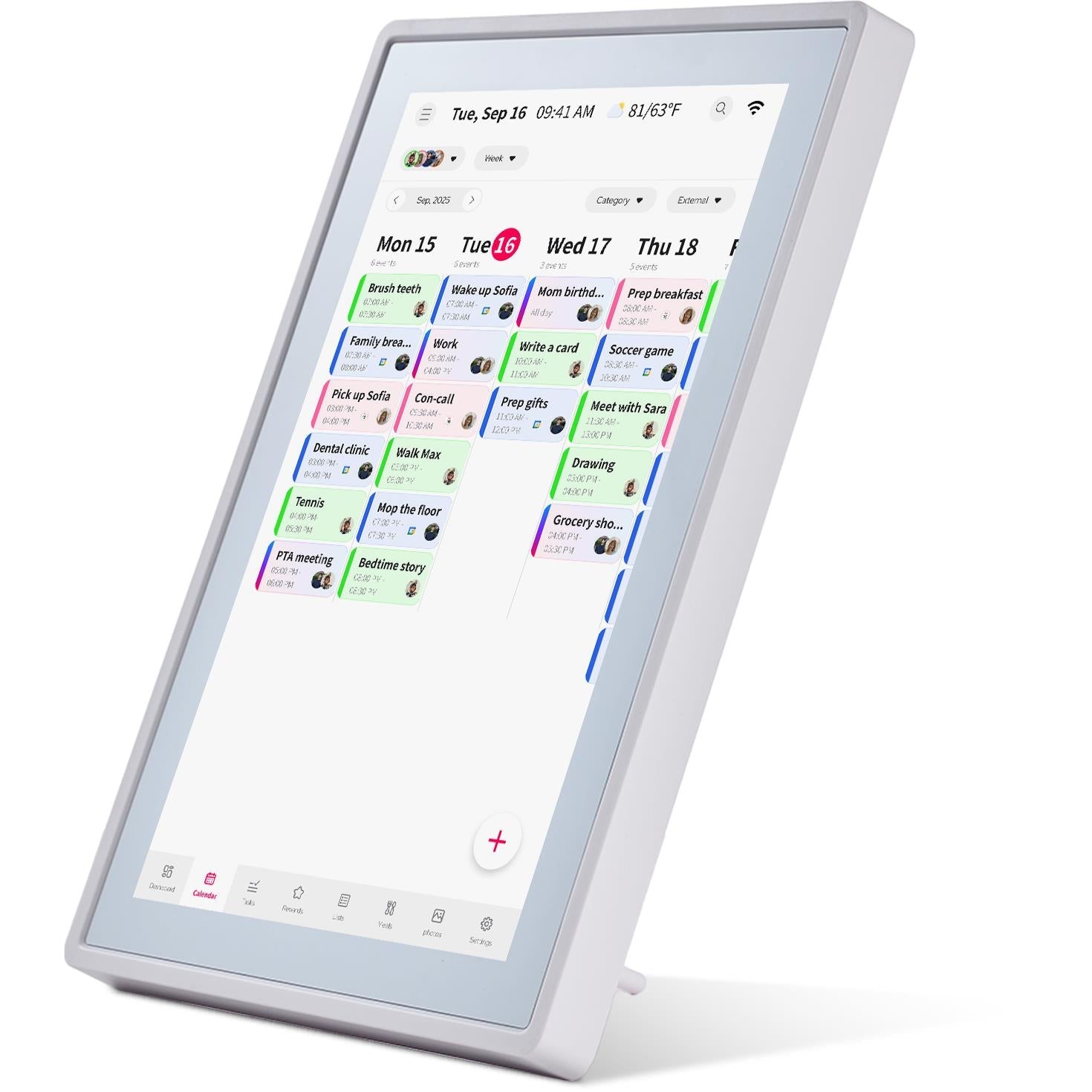 Jackson OnePlace 10.1 inch white touchscreen family calendar, product image 2