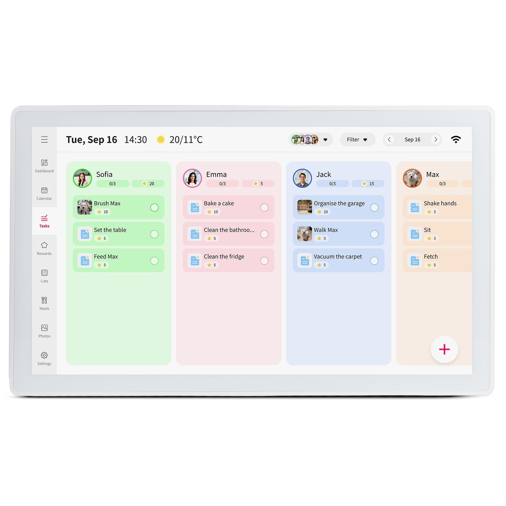 Jackson OnePlace 21.5 inch white touchscreen family calendar, product image 8