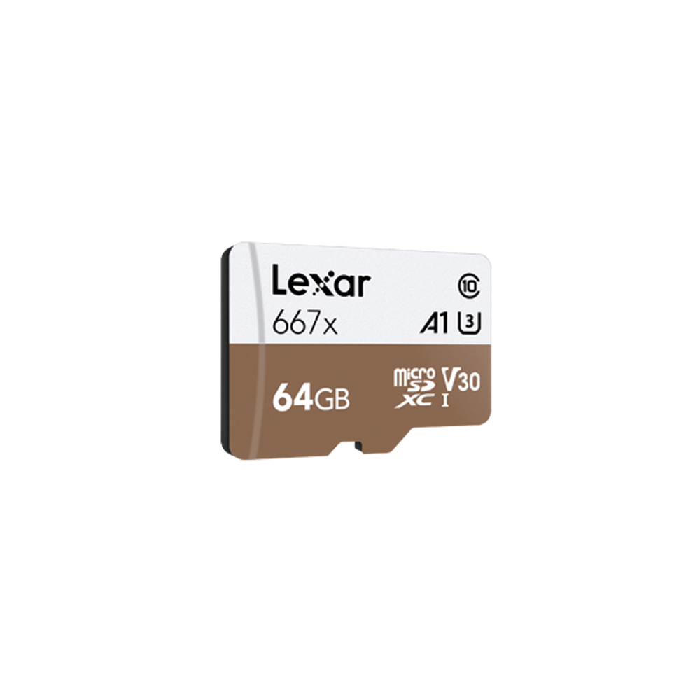 LEX-LSD0667064G-BNNNG - Lexar 64GB MicroSD Class 10, UHS-I (U3), V30, up to 100MB/s read / 90MB/s write