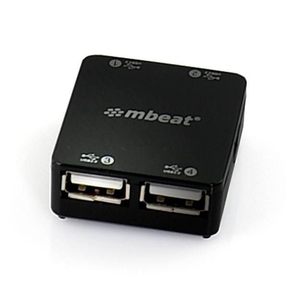 Black mbeat USB 2.0 hub with two front USB ports