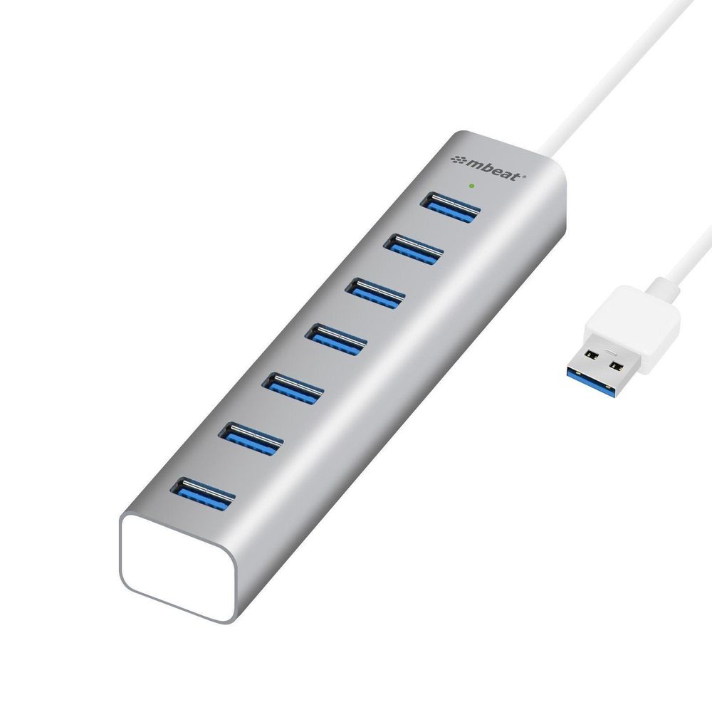 MB-HUB768 - mbeat 7-Port USB 3.0 Aluminum Slim Hub with Power for PC and MAC