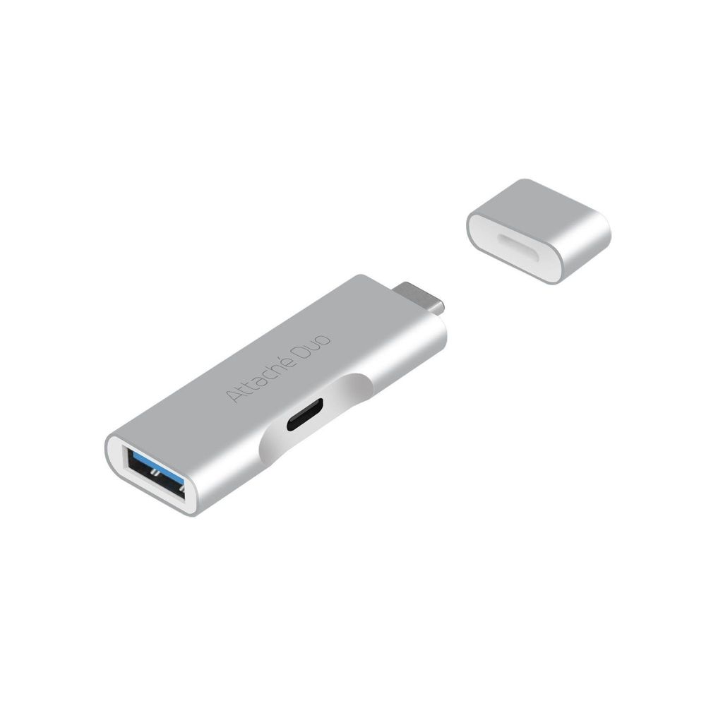 mbeat USB 3.1 Type-C to USB adapter with Type-C charging port, silver