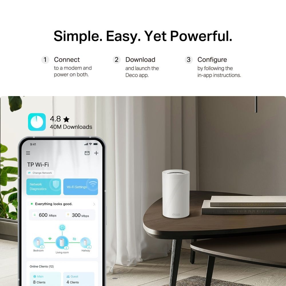TP-Link Deco BE68 BE14000 Tri-Band Whole Home Mesh Wi-Fi 7 System - 1 Pack