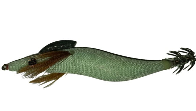 White Pearl Luminous Shrimp Squid size 3.5 ~ Dark Glow Squid Jig