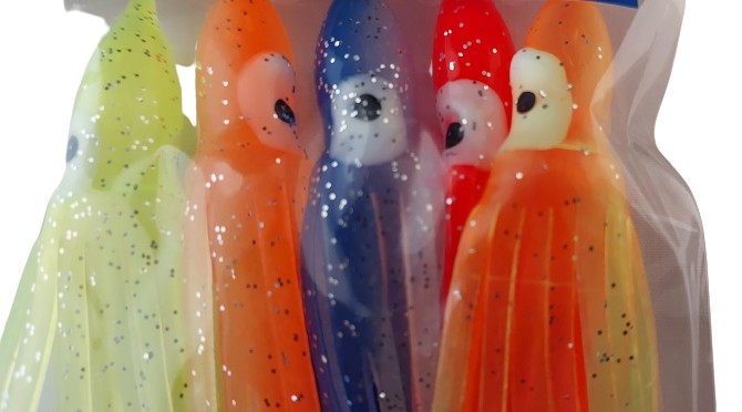 Soft Squid Skirts -10cm Multi Coloured Lumo - Pack of 5