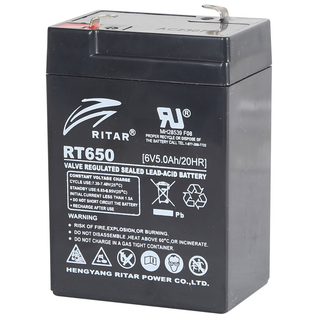 RT650 - Ritar 6V 5Ah Sealed Lead Acid Battery