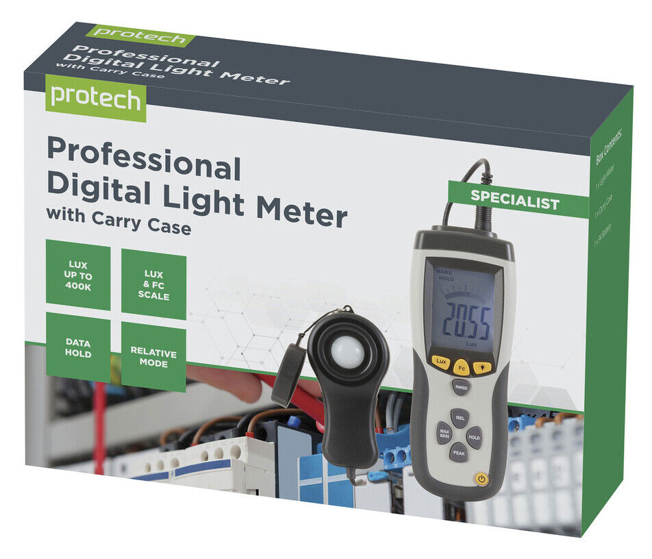 professional 400k lux meter with carry case