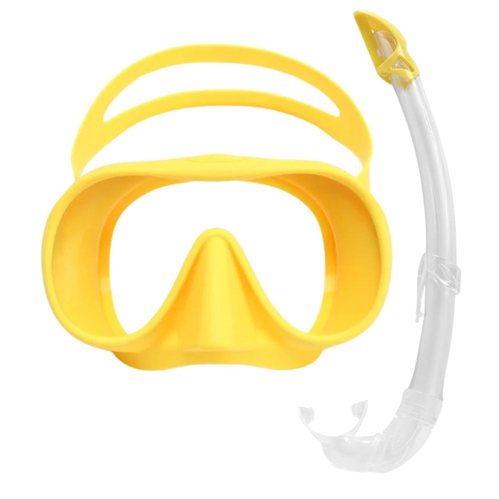 Xtremeview Frameless Dive Mask & Cressi Mexico Snorkel Combo Yellow