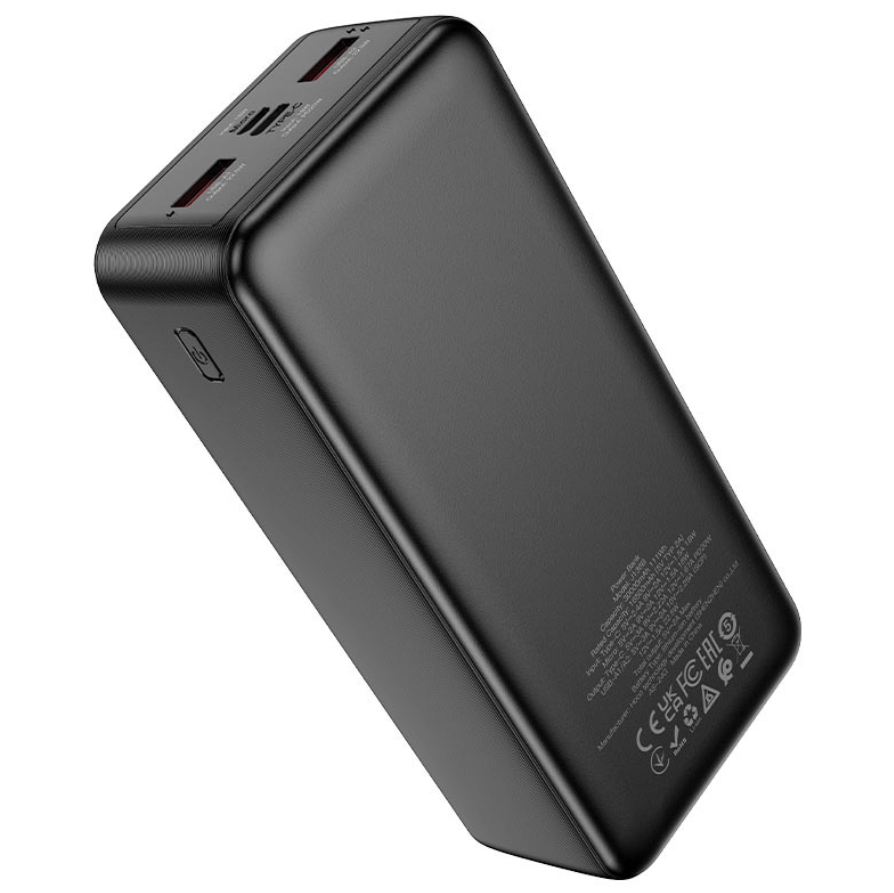J136B 30000mAh Fast Charging Power Bank – 20W PD, Dual USB-A, Type-C Input/Output