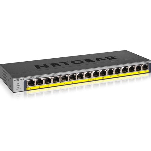 Netgear GS116PP-100AJS 16-Port PoE/PoE+ Gigabit Ethernet Unmanaged Switch - 16 Ports - Gigabit Ethernet