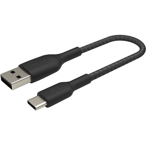 CAB002BT1MBK - Belkin BOOST CHARGE Braided USB-C to USB-A Cable - 1 m USB/USB-C Data Transfer Cable for Smartphone, Power Bank - First End: 1 x USB Type A - Male - Second End: 1 x USB Type C - Male - Black