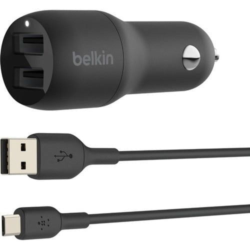 CCE002BT1MBK - Belkin BOOST CHARGE Auto Adapter - 24 W - 12 V DC Input - 5 V DC/4.80 A Output