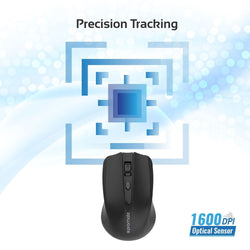 PROMATE Ergonomic Wireless Mouse 2.4GHz wireless technology