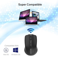 PROMATE Ergonomic Wireless Mouse 2.4GHz wireless technology