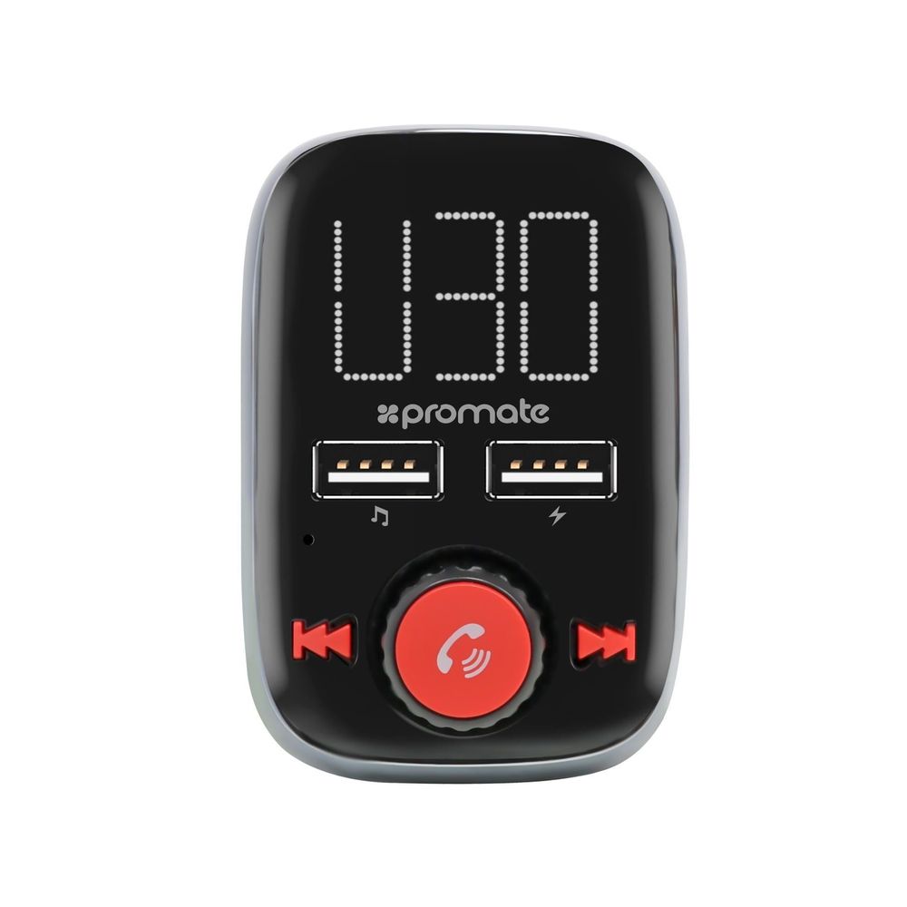PROMATE_Wireless_In-Car_FM_Transmitter_with_Dual_USB_Charging_Ports._Easy_Plug_&_Play_Handsfree_support._Playback_via_USB,_SD_Card_&_Bluetooth._Includes_Remote_control._Colour_Black 10