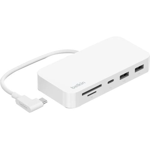 INC011BTWH - Belkin CONNECT USB-C 6-IN-1 Multiport Hub with Mount - for Notebook/Desktop PC - Memory Card Reader - SD - USB Type C - 2 x USB Type-A Ports - USB Type-A - 1 x USB Type-C Ports - USB Type-C - Network (RJ-45) - White - Wired - Gigabit Ethernet