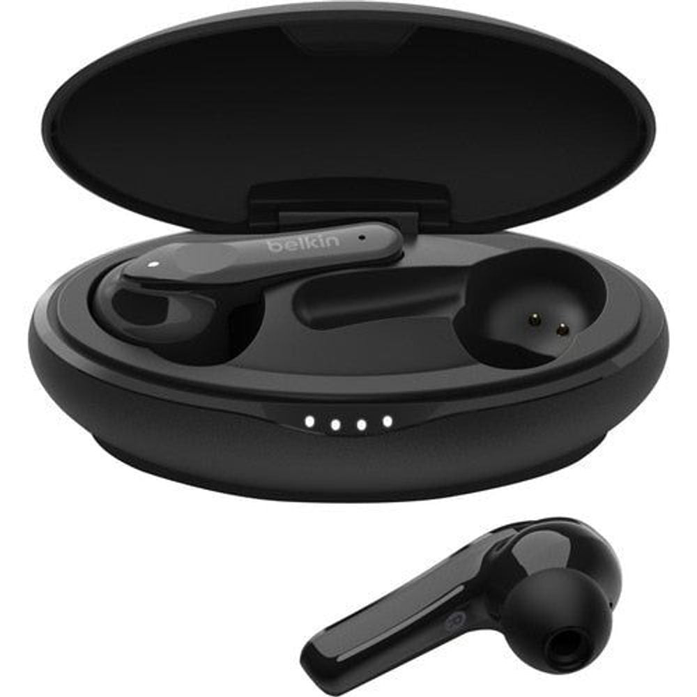 BUH003AUBK - Belkin SOUNDFORM Move Plus True Wire Earbuds + 10W Wire Charging Pad Bundle - Stereo - True Wire - Bluetooth - Earbud - Binaural - In-ear