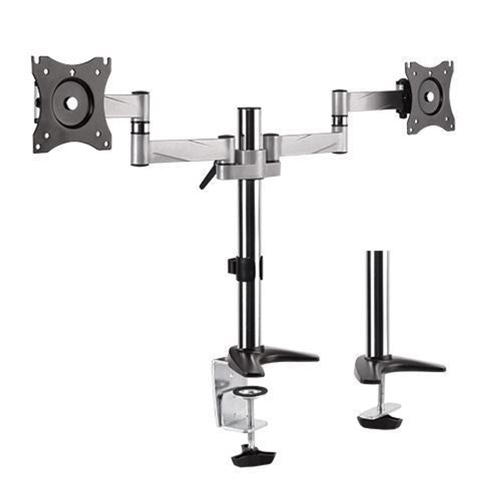 BRATECK 13"-27" Dual Monitor Desk Mount. Max load 8kg per arm, Extend, Tilt and Swivel